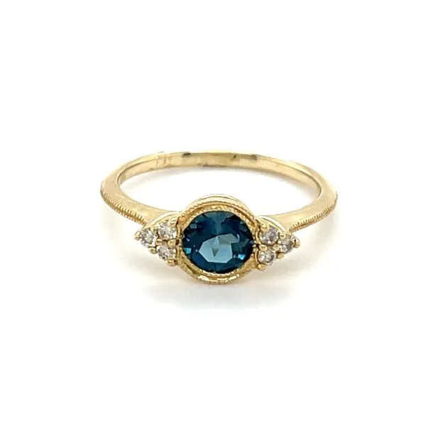 10K Yellow Gold Mined London Blue Topaz and Diamond Ring Minor Jewelry Inc. Nashville, TN