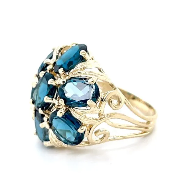9ct 10K Yellow Gold  London Blue  Ring Image 2 Minor Jewelry Inc. Nashville, TN