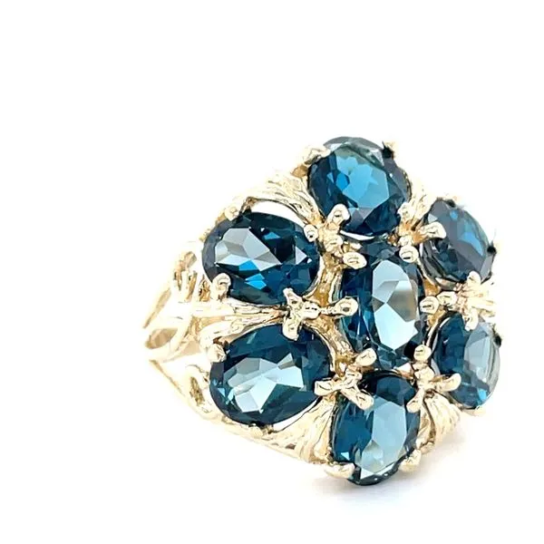 9ct 10K Yellow Gold  London Blue  Ring Image 3 Minor Jewelry Inc. Nashville, TN