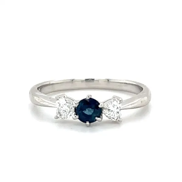Platinum 3-Stone Blue Sapphire & Diamond Ring Minor Jewelry Inc. Nashville, TN