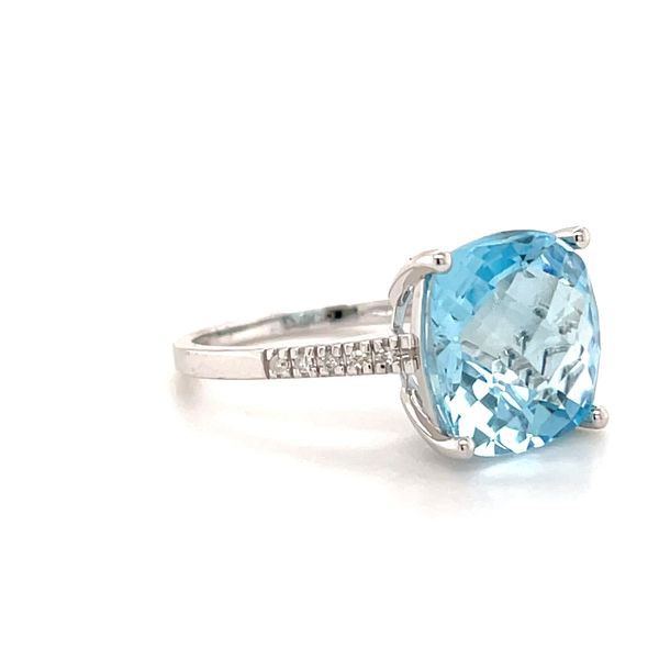 14K White Gold Mined Blue Topaz and Diamond Ring Image 3 Minor Jewelry Inc. Nashville, TN