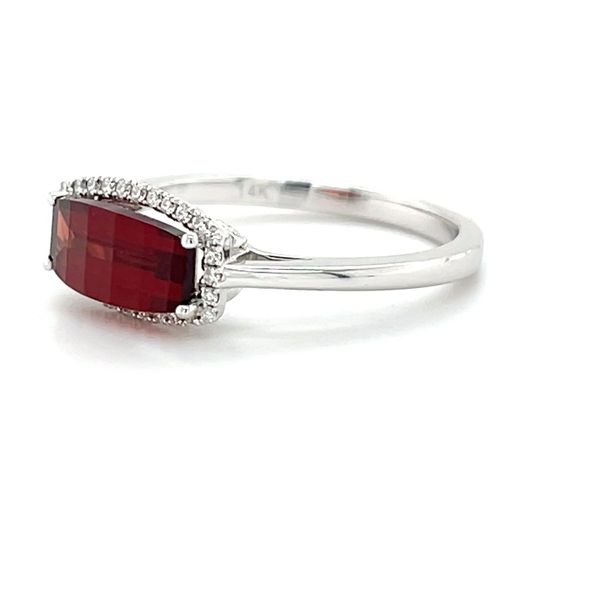 14K White Gold Mined Garnet and Diamond Ring Image 2 Minor Jewelry Inc. Nashville, TN