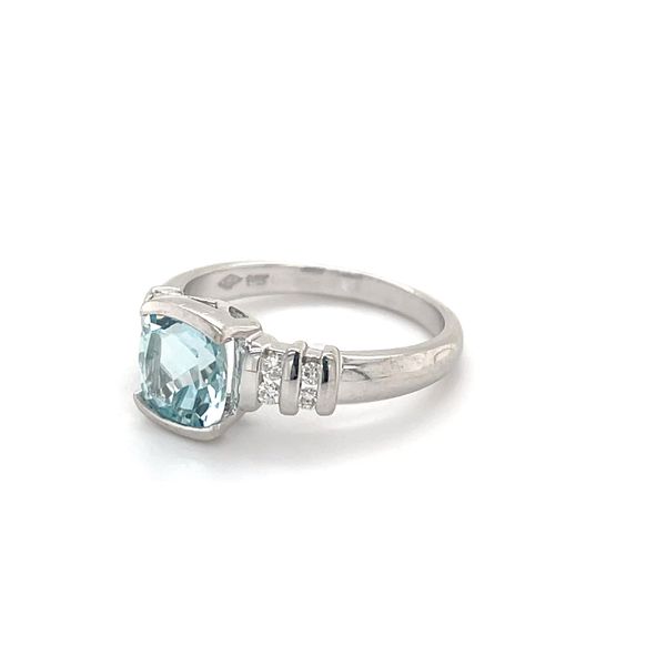 14K White Gold Estate Mined Aquamarine and Diamond Ring Image 2 Minor Jewelry Inc. Nashville, TN