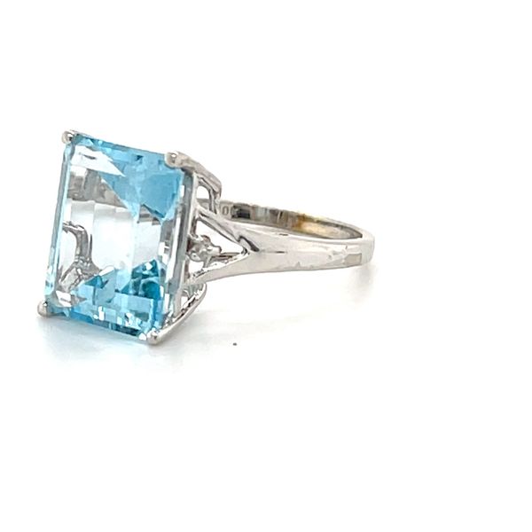 Blue Topaz 10K White Gold Estate Accent Ring Image 2 Minor Jewelry Inc. Nashville, TN