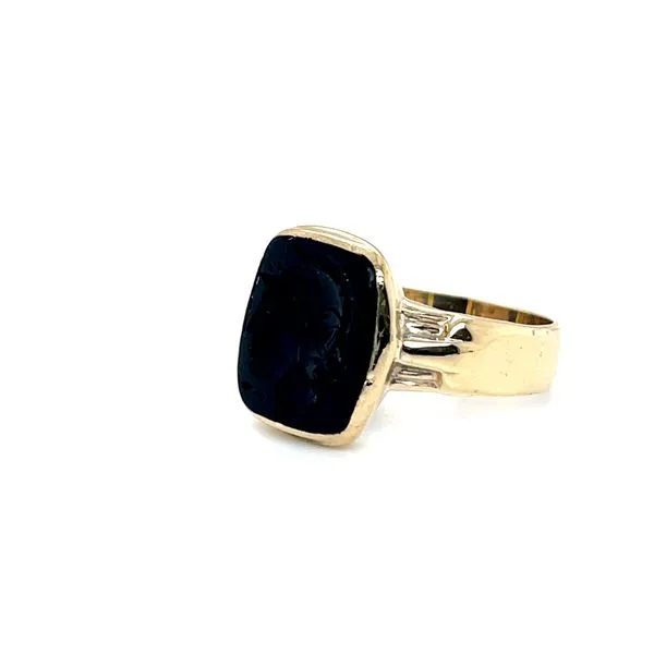 10K Yellow Gold Cracked Roman Onyx Cameo Ring