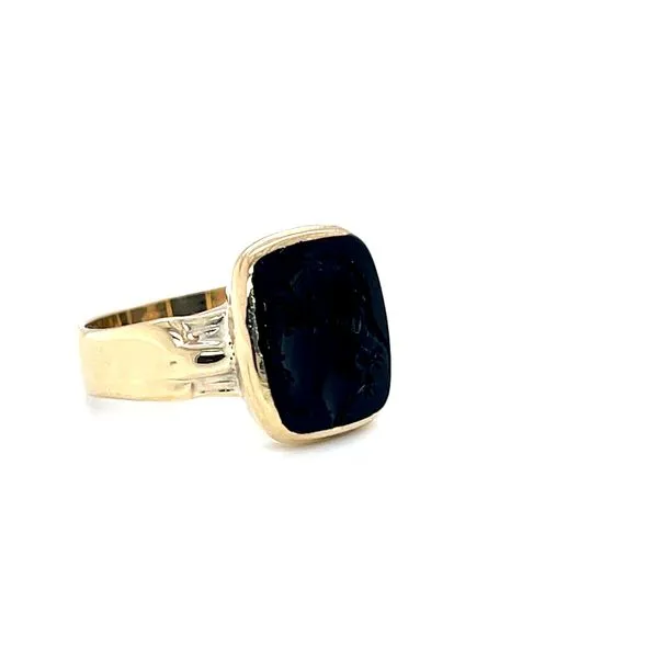 10K Yellow Gold Cracked Roman Onyx Cameo Ring