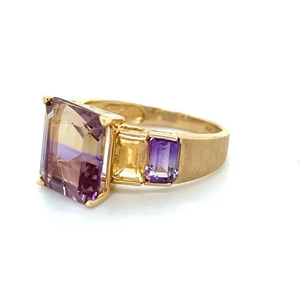 14K Yellow Gold Ametrine, Amethyst, and Citrine Ring Image 2 Minor Jewelry Inc. Nashville, TN