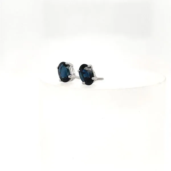 14K White Gold Sapphire Stud Earrings Image 2 Minor Jewelry Inc. Nashville, TN