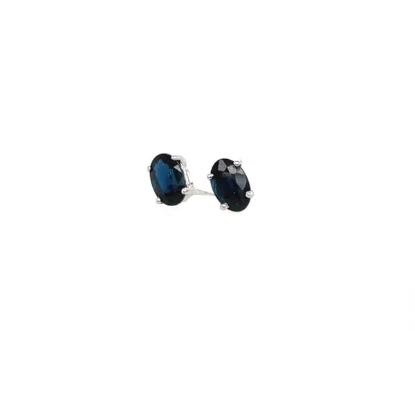 14K White Gold Sapphire Stud Earrings similar item image
