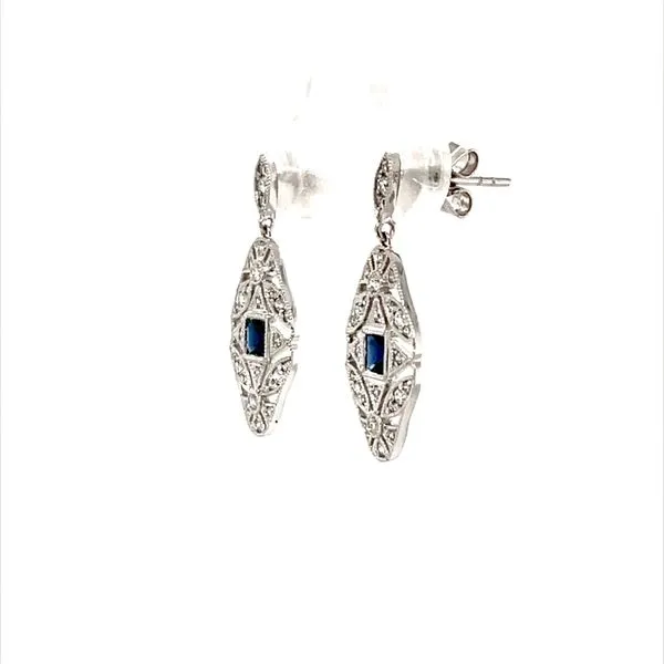18K White Gold Sapphire and Diamond Earrings Image 2 Minor Jewelry Inc. Nashville, TN