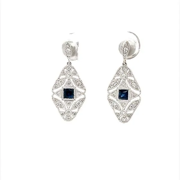 18K White Gold Sapphire and Diamond Earrings similar item image