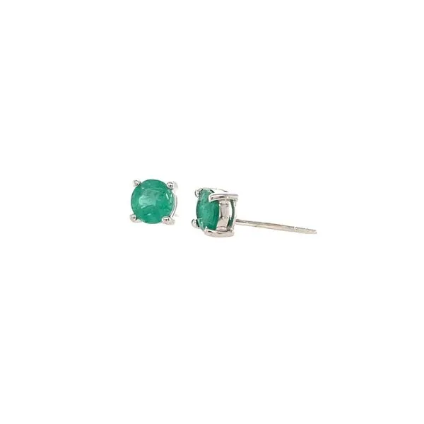 14K White Gold Emerald Stud Earrings Image 2 Minor Jewelry Inc. Nashville, TN