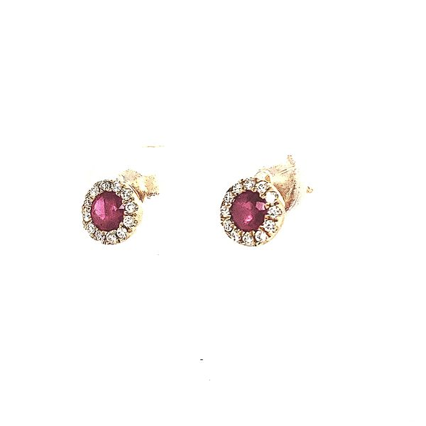 14K Yellow Gold Ruby And Diamond Earrings Image 2 Minor Jewelry Inc. Nashville, TN