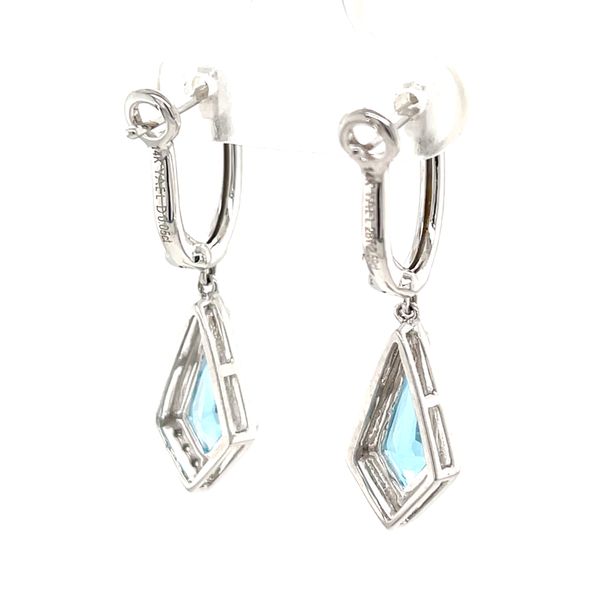 14K White Gold Blue Topaz and Diamond Earrings Image 5 Minor Jewelry Inc. Nashville, TN