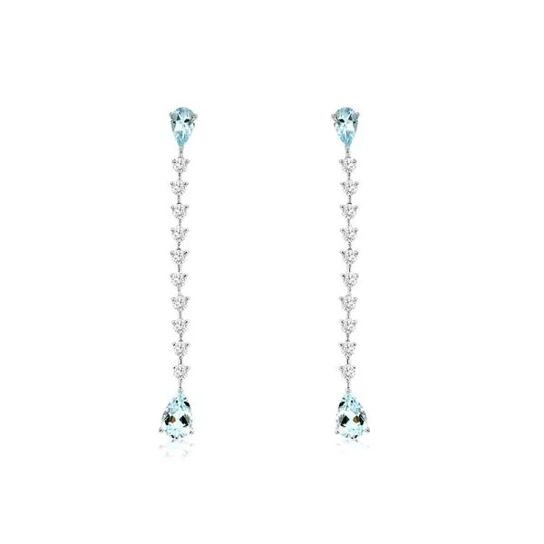 14K White Gold Aquamarines Earrings Minor Jewelry Inc. Nashville, TN