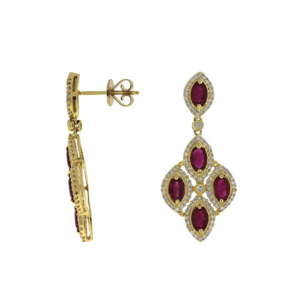14K Yellow Gold Ruby And Diamond Earrings Minor Jewelry Inc. Nashville, TN