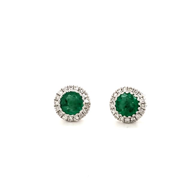 14K White Gold Emerald and Diamond Earrings Minor Jewelry Inc. Nashville, TN