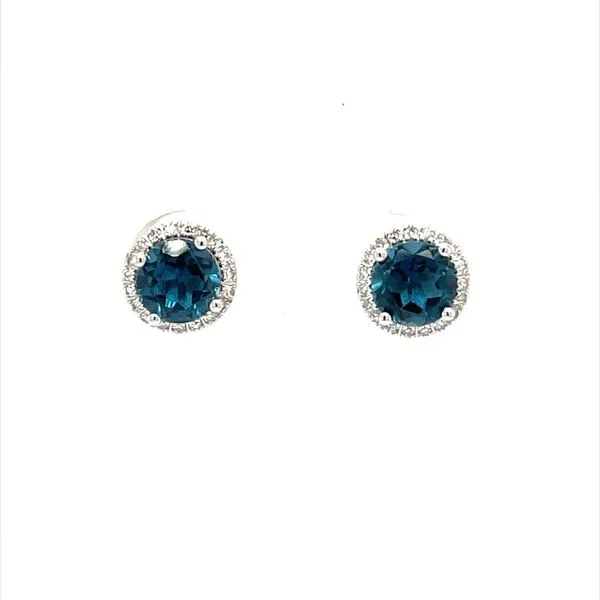 14K White Gold London Blue Topaz and Diamond Earrings Minor Jewelry Inc. Nashville, TN