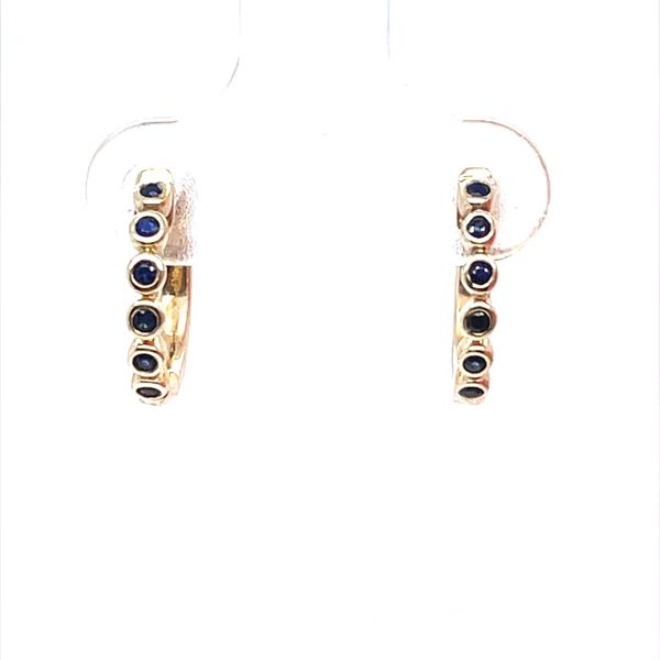 14K Yellow Gold Bezel Set Sapphire Earrings Minor Jewelry Inc. Nashville, TN