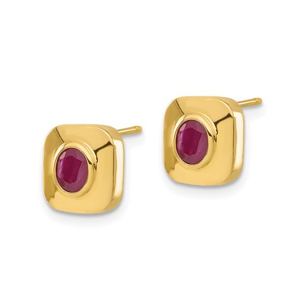 14K Yellow Gold Ruby Earrings Image 2 Minor Jewelry Inc. Nashville, TN