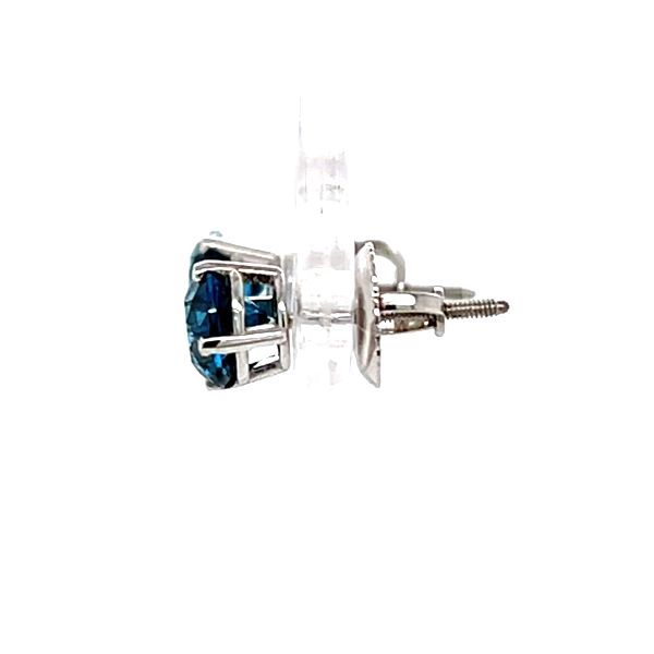 14K White Gold Blue Diamond Earrings Image 2 Minor Jewelry Inc. Nashville, TN