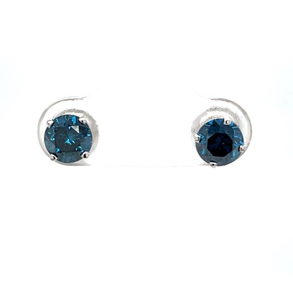 14K White Gold Blue Diamond Earrings Minor Jewelry Inc. Nashville, TN