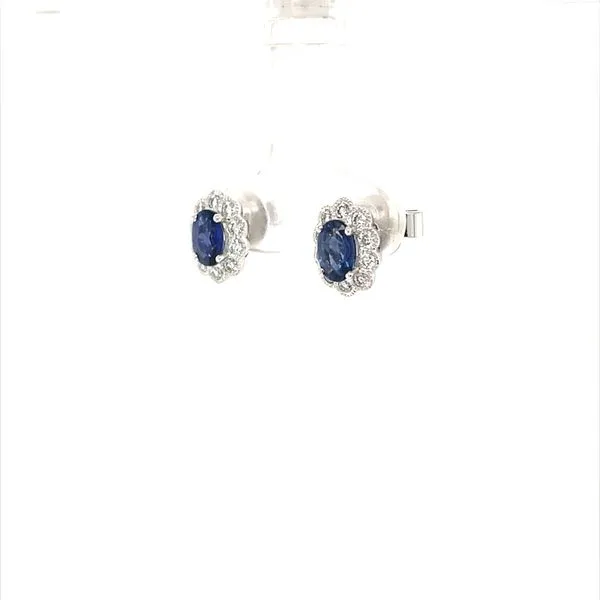 18K White Gold Sapphire and Diamond Earrnings Image 2 Minor Jewelry Inc. Nashville, TN