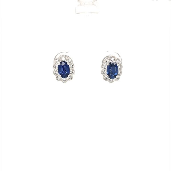 18K White Gold Sapphire and Diamond Earrnings Minor Jewelry Inc. Nashville, TN