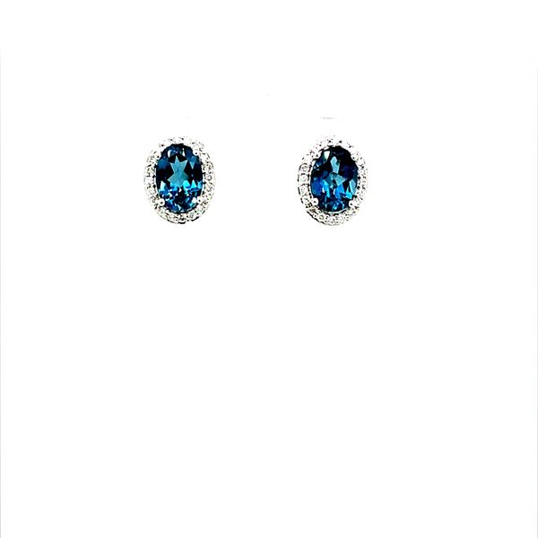 14K White Gold London Blue Topaz and Diamond Earrings Minor Jewelry Inc. Nashville, TN