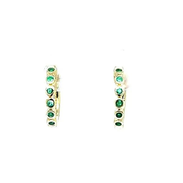 14K Yellow Gold Emerald Bezel Hoops Minor Jewelry Inc. Nashville, TN
