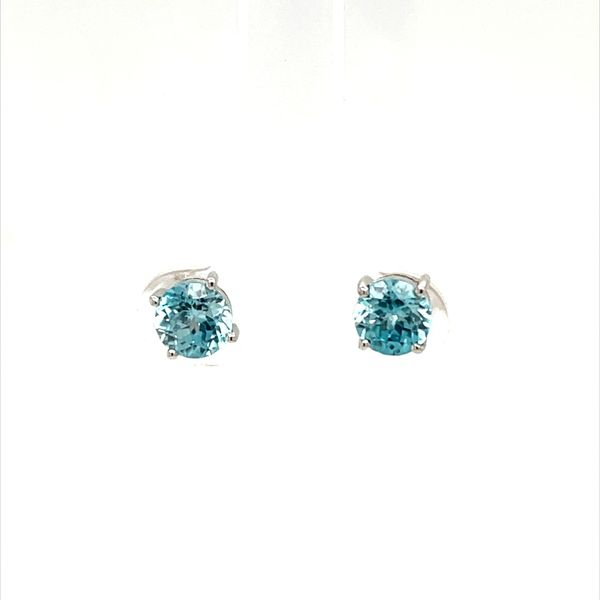 14K White Gold Blue Zircon Stud Earrings Minor Jewelry Inc. Nashville, TN