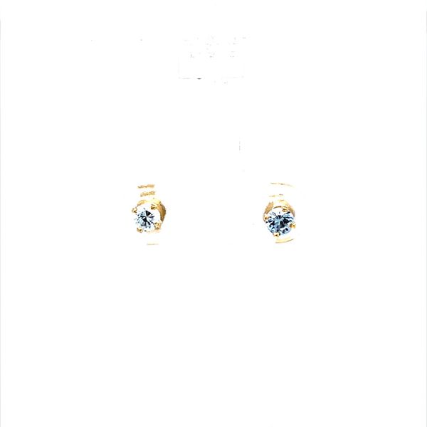 14K Yellow Gold Birthstone Stud Earrings With Synthetic Moonstone Minor Jewelry Inc. Nashville, TN