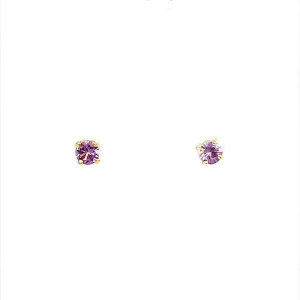 14K Yellow Gold Birthstone Stud Earrings With Synthetic Tourmalines Minor Jewelry Inc. Nashville, TN