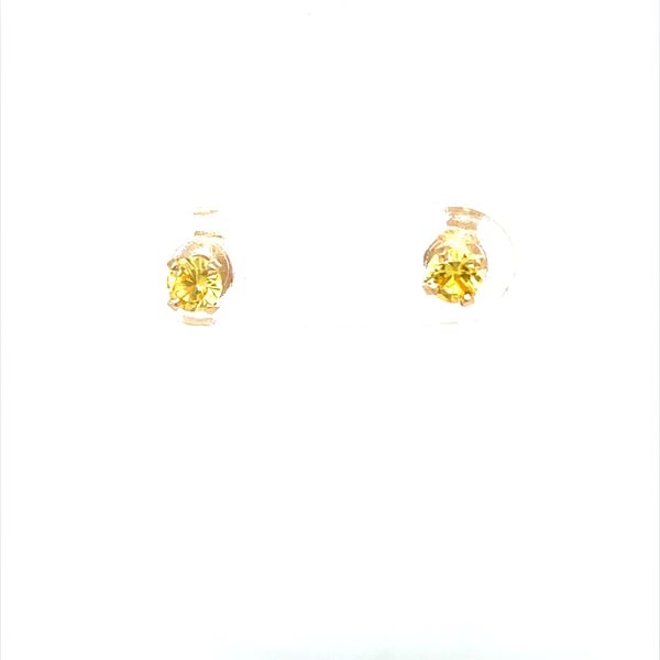 14K Yellow Gold Birthstone Stud Earrings With Synthetic Yellow Sapphire Minor Jewelry Inc. Nashville, TN