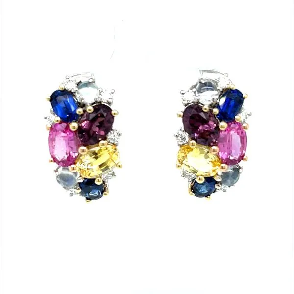 18K Yellow, Rose And White Gold Sapphire Stud Earrings Minor Jewelry Inc. Nashville, TN