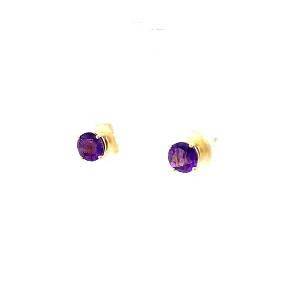 14K Yellow Gold Amethyst Stud Earrings Image 3 Minor Jewelry Inc. Nashville, TN