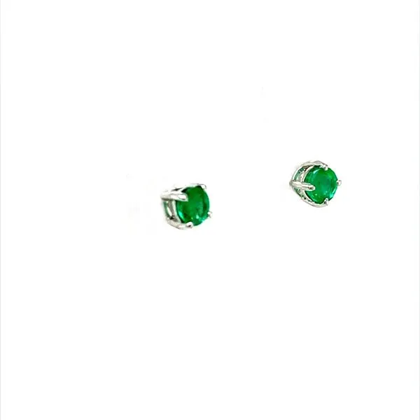 14K White Gold Emerald Stud Earrings Image 3 Minor Jewelry Inc. Nashville, TN