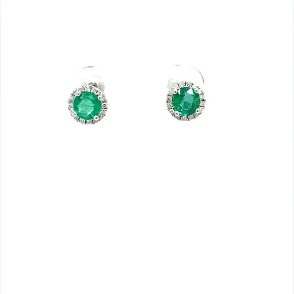 14K White Gold Emerald And Diamond Earrings Minor Jewelry Inc. Nashville, TN