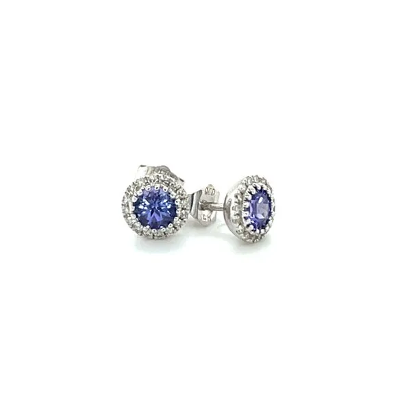 14K White Gold Tanzanite and Diamond Stud Earrings Minor Jewelry Inc. Nashville, TN