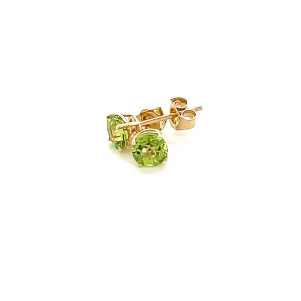 14K Yellow Gold Peridot Stud Earrings