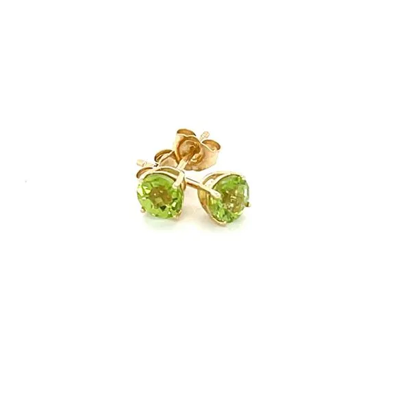 14K Yellow Gold Peridot Stud Earrings