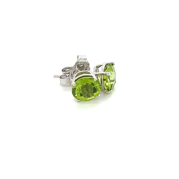 14K White Gold Peridot Stud Earrings