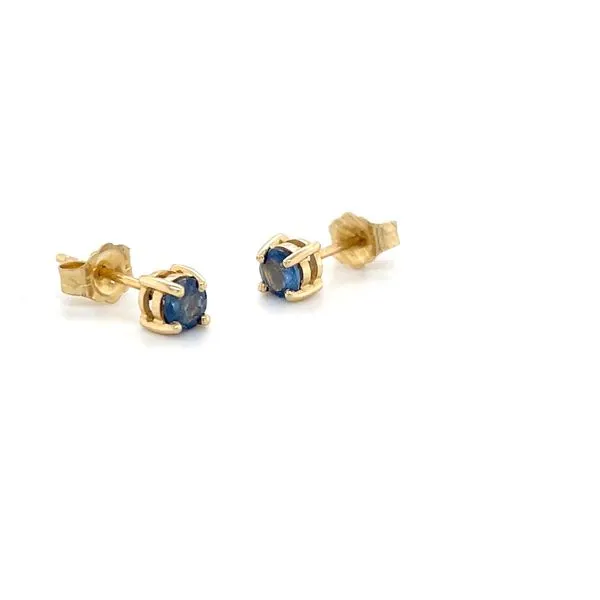 14K Yellow Gold Sapphire Stud Earrings