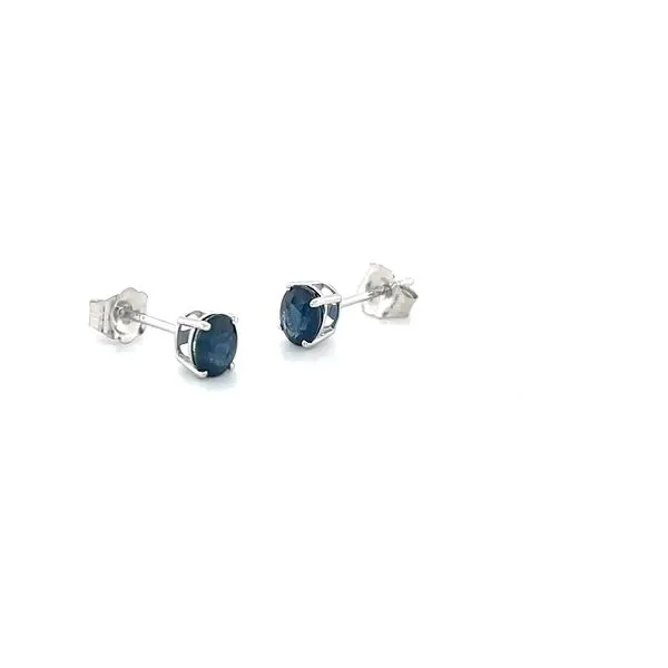 14K White Gold Sapphire Stud Earrings Image 2 Minor Jewelry Inc. Nashville, TN