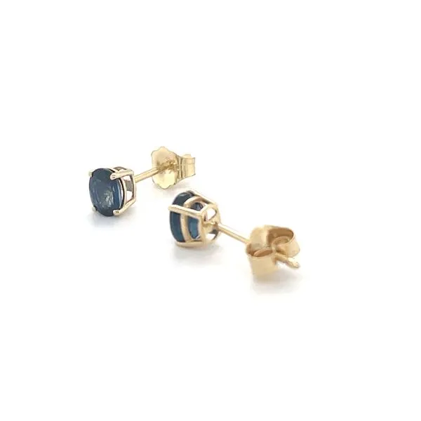 14K Yellow Gold Sapphire Stud Earrings Image 3 Minor Jewelry Inc. Nashville, TN