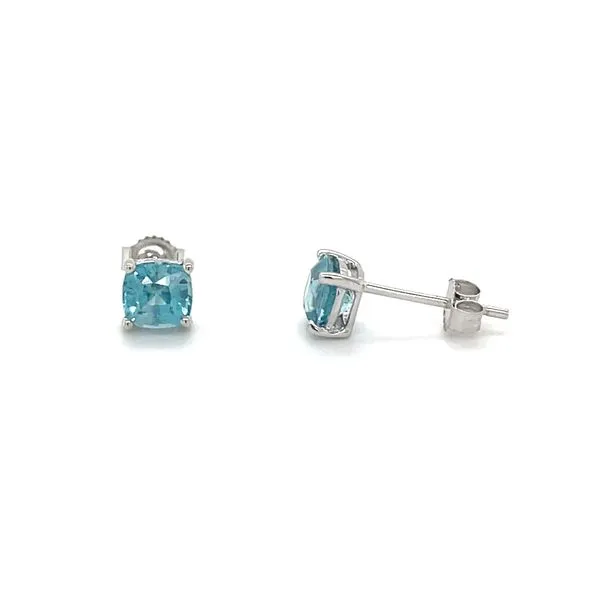 14K White Gold Blue Zircon Stud Earrings Minor Jewelry Inc. Nashville, TN