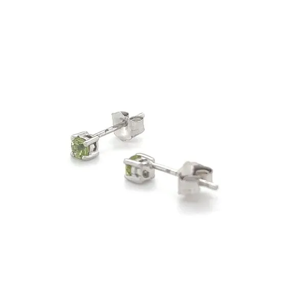 14K White Gold Peridot Stud Earrings Image 3 Minor Jewelry Inc. Nashville, TN