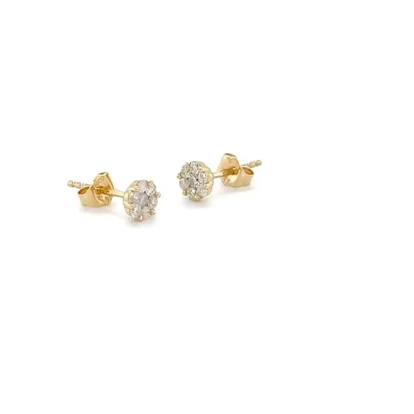 14K Yellow Gold Diamond Stud Earrings Image 2 Minor Jewelry Inc. Nashville, TN