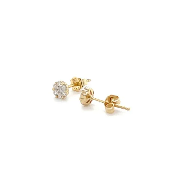 14K Yellow Gold Diamond Stud Earrings Image 3 Minor Jewelry Inc. Nashville, TN