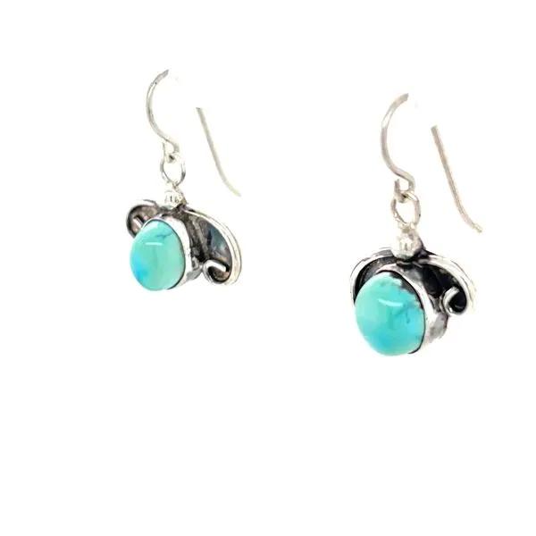 Sterling Silver Dyed Howlite Estate Earrings